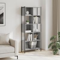 Boekenkast 72x28x172 cm bewerkt hout grijs sonoma eikenkleurig - thumbnail
