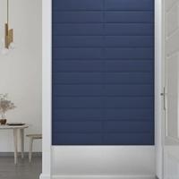 Wandpanelen 12 st 1,08 m 60x15 cm stof blauw - thumbnail