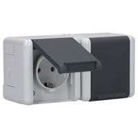 Jung 8220W Wandcontactdoos Opbouwbehuizing 2-voudig Grijs 1 stuk(s) - thumbnail