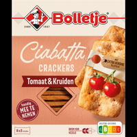 Bolletje Ciabatta Crackers Tomaat & Kruiden 8 x 2 Stuks 190 g bij Jumbo - thumbnail