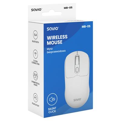 Savio MB-05 muis Universeel Ambidextrous Bluetooth 1600 DPI