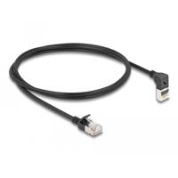 DeLOCK RJ45 Network Cable Cat.6A S/FTP Slim 90° upwards angled / straight 1 m kabel - thumbnail