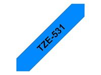 Brother TZe tape voor P-Touch 12 mm, zwart op blauw - thumbnail