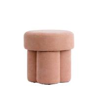 Light & Living Poef 'Curtea' kleur Licht Oranje - thumbnail