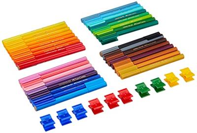 Faber Castell fc-155533 viltstiften connector 33 stuks met 10 clips in vrachtwagen - thumbnail