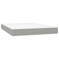 Boxspring met matras stof lichtgrijs 140x200 cm - thumbnail