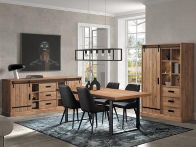 Complete eetkamer PIRELI 200 cm scarlet eik