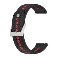 By Qubix - Dot Pattern bandje - Zwart met rood - Compatible met Garmin Vivoactive 6 / Vivoactive 5 / Vivoactive 3 - Compatible Garmin bandje - Bandbreedte: 20mm - thumbnail