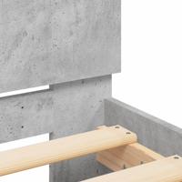 Bedframe met hoofdbord en LED-verlichting betongrijs 75x190 cm - thumbnail