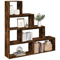 Kamerscherm / boekenkast 143,5x29x143,5 cm hout gerookt eiken - thumbnail