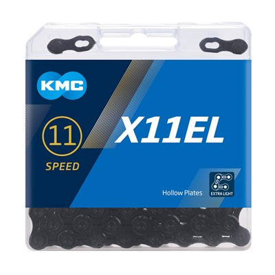 KMC ketting x11el waxed 11 speed 118 links zwart incl. missinglink