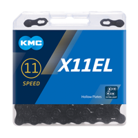 KMC ketting x11el waxed 11 speed 118 links zwart incl. missinglink - thumbnail