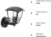 Wandlamp Philips My Garden Creek Zwart Aluminium A 60 W E27 - thumbnail