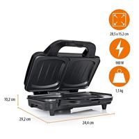 Tosti apparaat Tristar SA-3060 Sandwichera 900 W Zwart - thumbnail