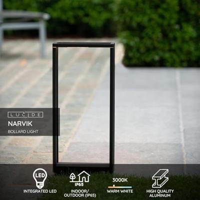 Lucide NARVIK - Sokkellamp - LED - 1x9,2W 3000K - IP65 - Zwart