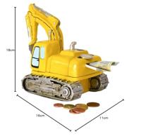 Spaarpot graafmachine van poly, B18 x D11 x H16 cm - thumbnail