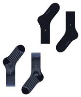 Burlington 2-paar Everyday heren sokken - Stripe - Biologisch katoenen sokken met streep print - thumbnail