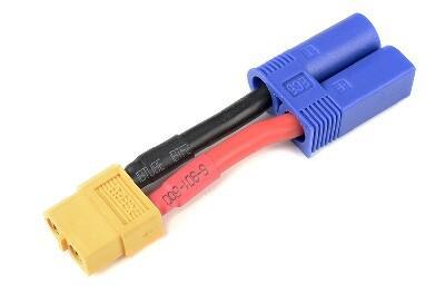 Conversie kabel EC5 Man > XT60 Vrouw met silicone kabel 12AWG