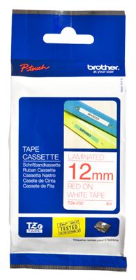 Labeltape Brother TZe, TZ TZe-232 PET Tapekleur: Wit Tekstkleur:Rood 12 mm 8 m