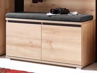 Halbank LIVINGSTONE 2 deuren noble eik met kussen - thumbnail