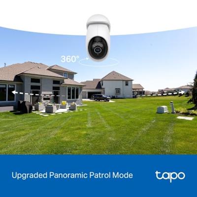 Tapo C560WS 4K 360° Beveiligingscamera/Bewakingscamera Buiten, WiFi 6 Dual-Band IP Camera, Nachtzicht, Gratis AI-detectie, Smart Tracking, Licht & Geluidsalarm, 2-weg Audio, microSD tot 512 GB
