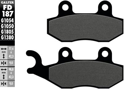 GALFER remblokken "fd187" brake pad fd187 g1050 organic