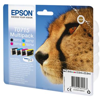 Epson inktcartridge T0715,250-415 pagina&apos;s, OEM C13T07154012, 4 kleuren - thumbnail