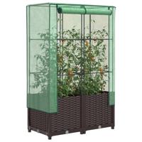 Plantenbak verhoogd met kashoes 80x40x138 cm rattanlook - thumbnail