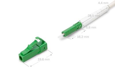 Digitus DK-3901LCA-10 Glasvezel Optische vezel, Glasvezel Aansluitkabel 10 m Wit, Groen [1x LC APC-stekker - 1x LC APC-stekker] 9/125 µ Singlemode