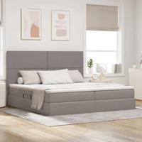 Opslag bed met matras met matras Taupe 200 x 200 cm Polyester - thumbnail