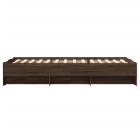 Bedframe zonder matras bewerkt hout bruin eikenkleur 140x190 cm - thumbnail