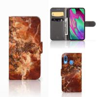 Samsung Galaxy A40 | Bookcase | Marmer Bruin - thumbnail