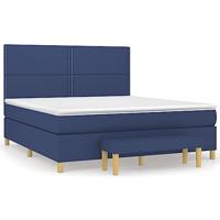 Boxspring met matras stof blauw 180x200 cm - thumbnail