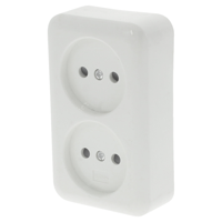 Q-Link Contactdoos | Opbouw | 2-voudig | Met Aanraakbeveiliging | Polarwit - 00.947.05 - thumbnail