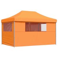 VidaXL Partytent inklapbaar pop-up met 4 zijwanden oranje - thumbnail