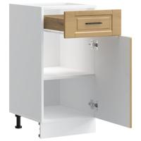 Keuken onderkast "Porto" bewerkt hout artisanaal eikenkleur - thumbnail