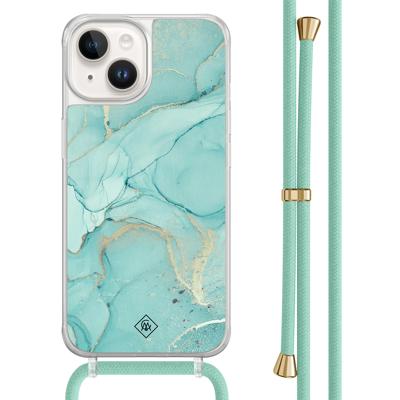 iPhone 14 hoesje met mint koord - Touch of mint