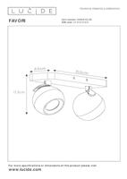 Lucide FAVORI - Plafondspot - 2xGU10 - Zwart - thumbnail