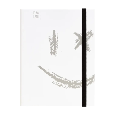 Pepa Lani Notitieboek A5 Black & White Smiley Silver Pepa Lani Notitieboek A5 Black & White Smiley Silver