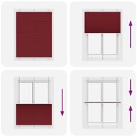 Pliss rolgordijn 110x100cm stofbreedte 109,4cm bordeauxrood - thumbnail
