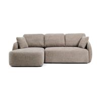 Kave Home Laira bank 3-zits met longue links chenille Taupe - thumbnail