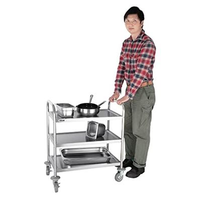 Serveerwagen vogue met 3 plateaus 82.5x71 cm rvs