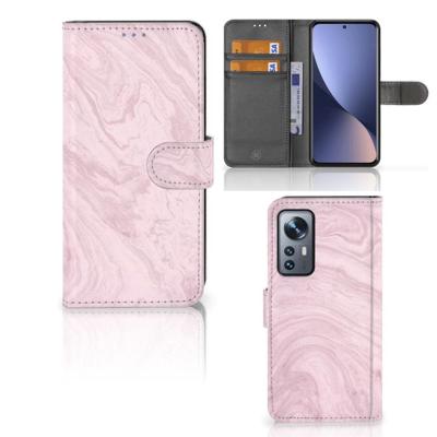 Xiaomi 12 | 12X | Bookcase | Marble Pink - Origineel Cadeau Vriendin | Portemonnee hoesje