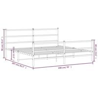 Bedframe met hoofd- en voeteneindemetaal zwart 193x203 cm - thumbnail