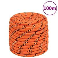 VidaXL Boottouw 18 mm 100 m polypropyleen oranje - thumbnail