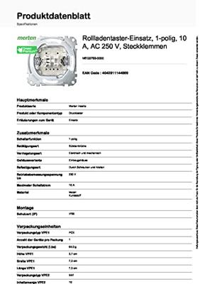Merten MEG3755-0000 Rolluikknop Inzetstuk Meerdere kleuren 1 stuk(s)