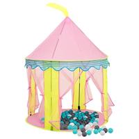 VidaXL Kinderspeeltent met 250 ballen 100x100x127 cm roze - thumbnail
