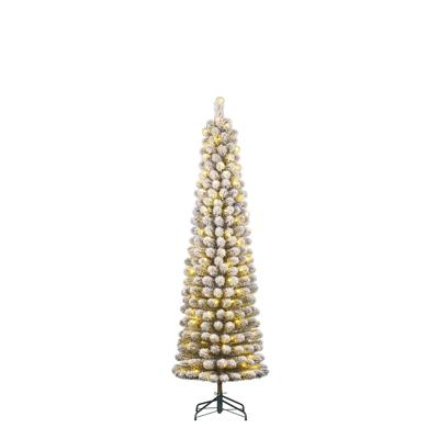 Kunstkerstboom Charlton pilar groen frosted H185 x dia. 53 cm met 120 LED warm wit Black Box - Black box