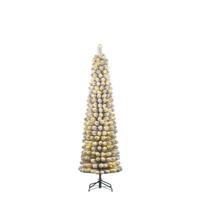 Kunstkerstboom Charlton pilar groen frosted H185 x dia. 53 cm met 120 LED warm wit Black Box - Black box - thumbnail