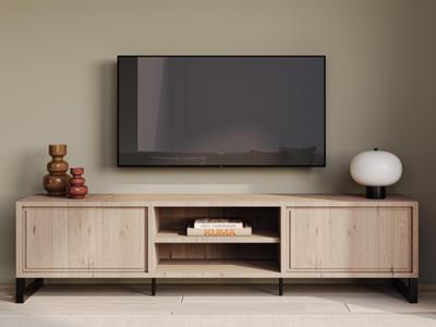 Tv-meubel NARUMA 2 deuren lichte millenium eik